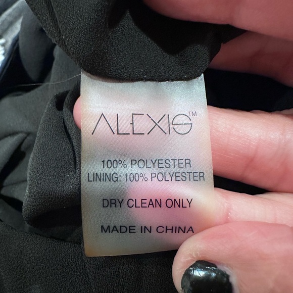 ALEXIS WOMENS XS Black Wide-Leg Pants with Red and White Dots - Picture 9 of 9